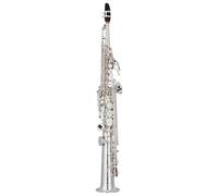 Sassofono Contralto Ottone dritto soprano Sib piatto sassofono sassofono strumento a fiato conchiglia naturale chiave intagliata modello(Silver)