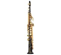 Sassofono Contralto Ottone dritto soprano Sib piatto sassofono sassofono strumento a fiato conchiglia naturale chiave intagliata modello(Black)