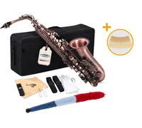 Sassofono Contralto Ottone Strumento Fiato Rosso Antico Set Custodia e 10x Ance