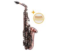 Sassofono Contralto Ottone Strumento Fiato Rosso Antico Set Custodia e 10x Ance