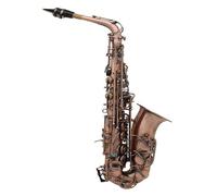 Sassofono contralto professionale E-flat con costruzione in bronzo rosso, chiavi in conchiglia di abalone e motivo vintage intagliato, set completo con custodia e accessori