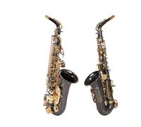 Sassofono Contralto Professionista Che Suona Lo Strumento Per Sassofono Bemolle Per Principianti Adulti (Color : Bk nickel gold keys)