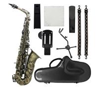 Sassofono Contralto Sassofono contralto antico ciano Sassofono contralto in mi bemolle Sassofono in mi bemolle Materiale in ottone con supporto per cinghia Trimmer(Saxophone set)