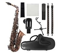 Sassofono Contralto Sassofono contralto antico rosso Sassofono contralto Mi bemolle Sassofono Mib Materiale in ottone con accessorio di rifinitura della staffa(Saxophone set)