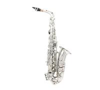 Sassofono Contralto Sassofono contralto corpo in ottone intagliato bianco conchiglia bottone tonalità argento mib con guanti panno per la pulizia ancia