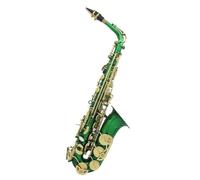 Sassofono Contralto Sassofono contralto in mi bemolle in ottone placcato in argento strumento a fiato professionale sax in mi bemolle(Green Style 3)