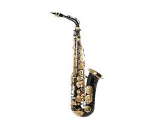 Sassofono Contralto Sassofono contralto in Mib ottone laccato laccato oro Mi bemolle tipo di chiave strumento a fiato sassofono soprano in Sib con accessori(A Black Eb Alto Sax)