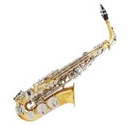 Sassofono Contralto Sassofono contralto professionale Mi bemolle Sassofono contralto Mib Sassofono Oro Argento Con Tracolla Supporto Trimmer Accessori(Gold silver)