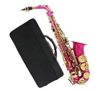 Sassofono Contralto Sassofono contralto rosso rosa Sassofono contralto in mi bemolle Sassofono in mi bemolle Materiale in ottone con supporto per tracolla Trimmer Accessori(Saxophone)
