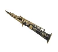 Sassofono Contralto Sassofono soprano BB piatto dritto corpo laccato nero strumento musicale professionale con custodia accessori(Canvas bag)