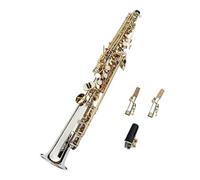Sassofono Contralto Sassofono soprano corpo placcato argento laccato oro chiave sassofono in ottone tubo dritto B(b) strumento con custodia