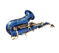 Sassofono Contralto Sassofono soprano curvo blu Si bemolle in ottone blu cielo oro sax con bocchino custodia