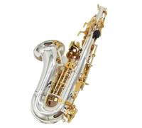 Sassofono Contralto Sassofono soprano curvo professionale Si bemolle struttura dorata in rame biancoSax soprano(High-end leather bag)