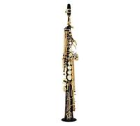 Sassofono Contralto Sassofono soprano dritto Sib Si Bemolle Strumento a fiato in conchiglia naturale Modello di intaglio(Black)