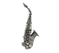 Sassofono Contralto Sassofono soprano in ottone con motivo dorato intagliato Sax con bottoni in madreperla bianca Bocchino Ance Collo Accessori per strumenti a fiato(Black)