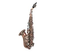 Sassofono Contralto Sassofono soprano in ottone con motivo dorato intagliato Sax con bottoni in madreperla bianca Bocchino Ance Collo Accessori per strumenti a fiato(Red Antique)
