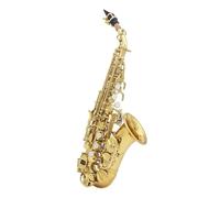 Sassofono Contralto Sassofono soprano in ottone con motivo dorato intagliato Sax con bottoni in madreperla bianca Bocchino Ance Collo Accessori per strumenti a fiato(Gold Silver)