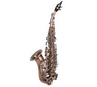 Sassofono Contralto Sassofono soprano piccolo a gomito in ottone dorato con motivo intagliato e bottoni in conchiglia bianco perla(Red Antique)