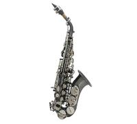 Sassofono Contralto Sassofono soprano piccolo a gomito in ottone dorato con motivo intagliato e bottoni in conchiglia bianco perla(Gold Silve)
