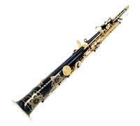 Sassofono Contralto Sassofono soprano professionale Black Gold Bb intagliato a mano con motivo artigianale(High-end leather bag)