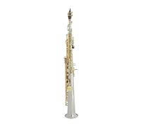 Sassofono Contralto Sassofono soprano Si bemolle tubo dritto professionale prestazioni intagliato conchiglia bianca argento oro laccato chiave sassofono