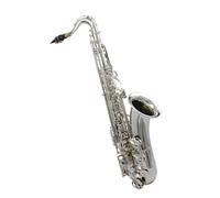 Sassofono Contralto Sassofono tenore in argento Si bemolle per principianti con custodia portatile aggiornata, guanti per ance, tracolla e supporto(Saxophone set)