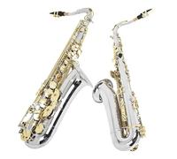Sassofono Contralto Set sassofono sassofono tenore Sib corpo in ottone incisa conchiglia bianca chiavi argento chiavi oro sassofono