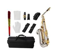Sassofono Contralto Strumento A Fiato E-drop Principiante Adulto Set Completo Di Accessori Per Sassofono Di Livello Professionale (Color : Silver)