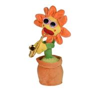 Sassofono di girasole che canta fiori cantare giocattolo da ballo con occhiali da sole rossi decorazioni di peluche per ragazzi cantare e ballare giocattolo per girasole decorazioni peluche