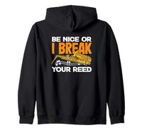 Sassofono Divertente Be Nice Or I Break You Reed Felpa con Cappuccio