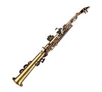 Sassofono,HUIOP Sassofono soprano sib dritto in ottone professionale sassofono sassofono sassofono nichelato strumento a vento modello di scultura con custodia per il trasporto kit di pulizia canna