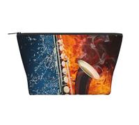 Sassofono In Fiamme E Ghiaccio, Borsa da toilette Borsa per trucco Borsa per cosmetici Borsa da toilette da viaggio portatile