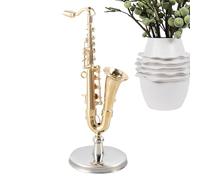 Sassofono In Miniatura Da Collezione - Strumento Placcato Oro, Modello Di Display Musicale | Regalo Natalizio Compleanno Per Adulti Bambini, Le Case Bambole Decorazioni Custodie Con D