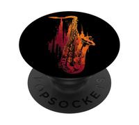 Sassofono Jazz Musicista Astratto Sax Strumento PopSockets PopGrip Adesivo