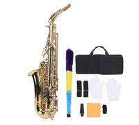 Sassofono Mib Alto, Kit Professionale per Sassofono Mib Alto in Ottone con Custodia per Trasporto e Cinghie per Bocchino for Studenti, Principianti, Professionisti