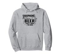 Sassofono Musica & Birra Ecco perché Sono Qui - Saxophonist Felpa con Cappuccio