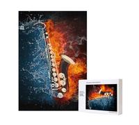 Sassofono nel fuoco e nell'acqua 300 pezzi Puzzle in legno per il divertimento della famiglia degli adulti