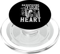 Sassofono nelle mie vene a forma di cuore PopSockets PopGrip per MagSafe