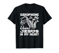 Sassofono nelle Mie vene Gesù Il Mio Cuore Sassofonista Maglietta