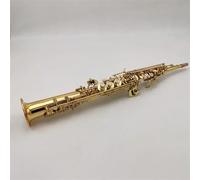 Sassofono Ottone Dritto Acuto Sib Piatto Sassofono Sassofono Strumento A Fiato Conchiglia Naturale Chiave Intagliata Modello Con Trasporto(Bag A)