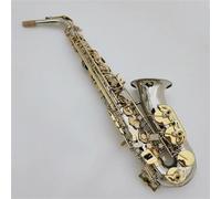 Sassofono Professionale Alto Mib Tune Sassofono Ottone Nichel Argento Corpo Placcato Lacca Dorata Chiave Strumento Musicale Sax Mi Bemolle Con Custodia(B)