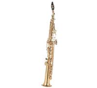 Sassofono Professionale Ottone Dritto Acuto Sib Si Bemolle Sassofono Sassofono Strumento A Fiato Conchiglia Naturale Chiave Intagliata Modello Con Custodia Per Il Trasporto(Gold)