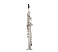 Sassofono Professionale Principianti Sassofono Soprano Chiave B Tubo Dritto Laccato Oro Strumento Per Sassofono Accessori Per Scatole Professionali(Silver)