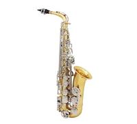 Sassofono Professionale Sassofono contralto Mi bemolle corpo in ottone bottoni in conchiglia bianca intagliati chiave in argento dorato