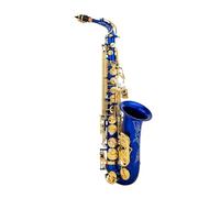 Sassofono Professionale Sassofono Contralto Mib Ottone Mi Bemolle Sax 802 Tipo Chiave Strumento A Fiato Con Asta Guanti In Tessuto Custodia Imbottita Con Cinturino(Blue)
