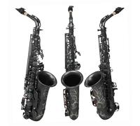 Sassofono Professionale Sassofono Contralto Placcato In Nichel Nero Sassofono In Ottone Mib Piatto Con Cinturino In Tessuto Parti Di Ance Satinate Professionali
