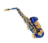 Sassofono Professionale Sassofono Contralto Professionale In Mib Nero Opaco Blu Rosso Viola Strumento Piatto Con Superficie Intagliata Nichelata Con Custodia(Blue)