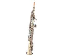Sassofono Professionale Sassofono Contralto Tubo Diritto Ottone Placcato Argento Si Bemolle Sax Strumento Musicale(Black)