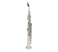 Sassofono Professionale Sassofono Soprano Argento Sib Piatto Ottone Sax Dritto Strumento A Fiato Con Custodia Per Guanti