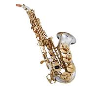 Sassofono Professionale Sassofono Soprano Chiave D'oro Argentata Con Custodia Legatura Del Sax Ance Collo Strumenti Professionali Per Sassofono(A)